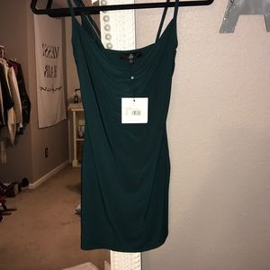 Missguided forest green mini dress